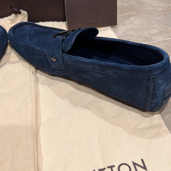 Authentic Louis Vuitton Blue Suede Monte Carlo Loafers - Picture 8 of 10
